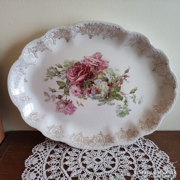 Rose-patterned porcelain tray, offering