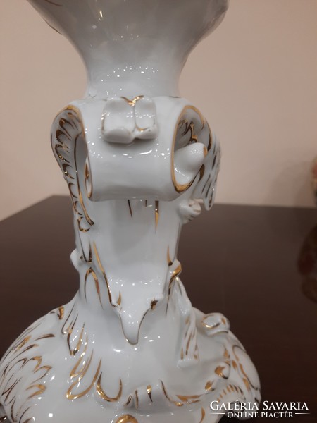 Nagy ritka Herendi barokk aranyozott porcelán lámpa
