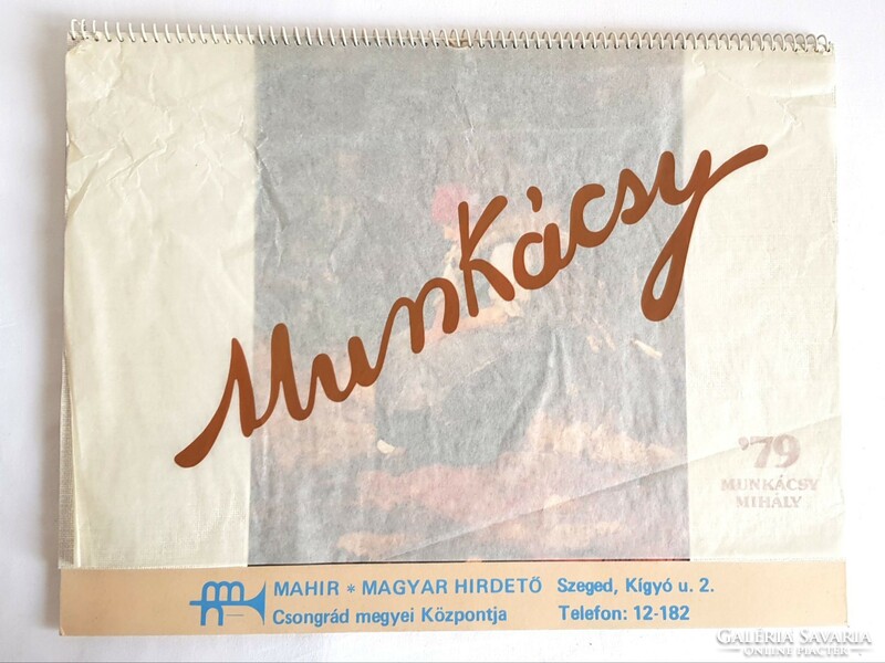 Munkácsy Mihály 1979 Falinaptár eredeti tartójában MAHÍR!