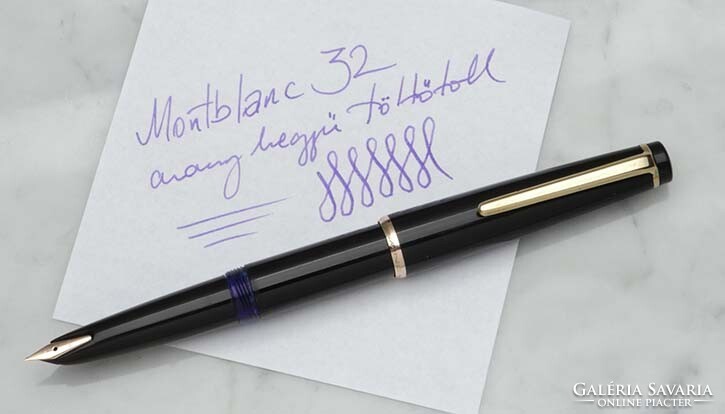 1972 Montblanc 32 black fountain pen with 14k gold nib / 1 year warranty / 810 ft post