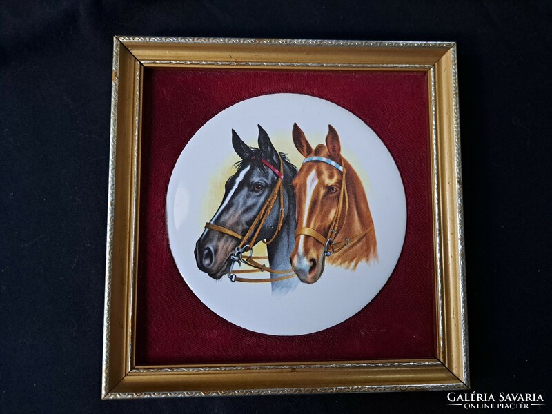 Equestrian image with ceramic insert