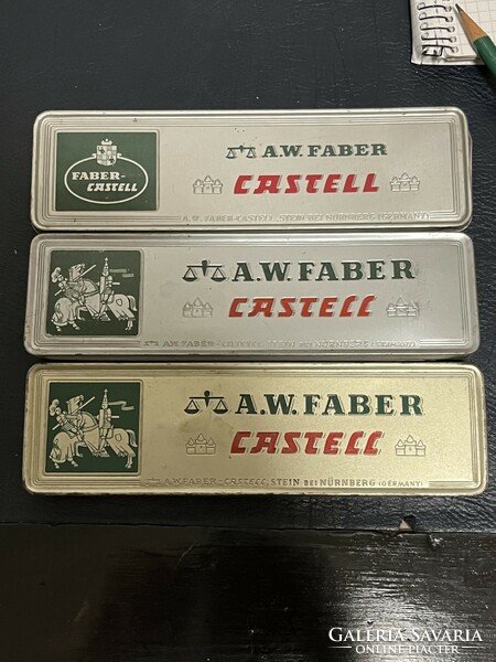 3 faber castell metal boxes 70s !!!