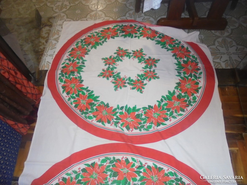 Santa Claus floral 372 cm long tablecloth, tablecloth