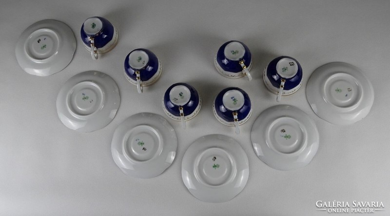 1P333 zsolnay classic blue pompadour porcelain coffee set
