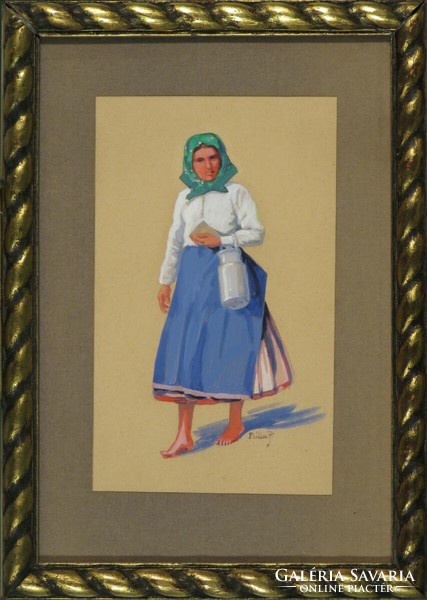Pálla j. Marked by Hungarian artist: Menyecske