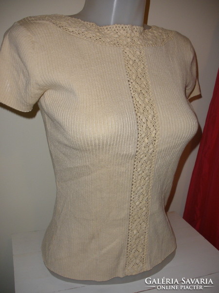 August silk, silk sweater s-m, cream