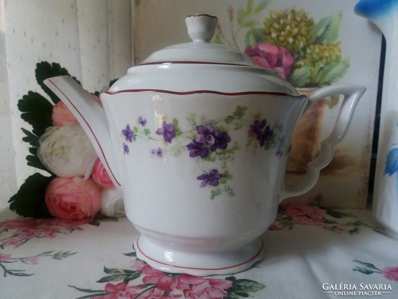 Violet Zsolnay jug and spout