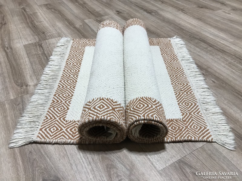 Indian kilim (kelim) - handwoven wool carpet - 2 pcs, 68 x 133 cm