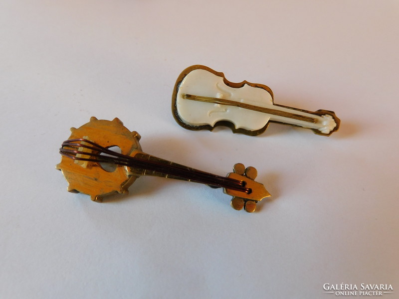 Régi réz hangszer brossok - 2 darab - hegedű és mandolin