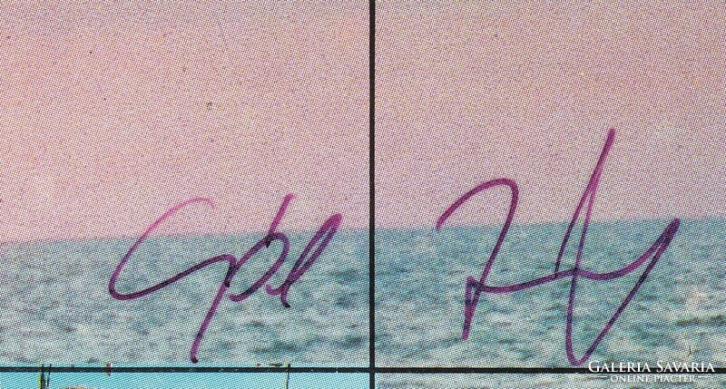 Nándor Fa and József Gal, the st. Handwritten signature of Jupát's sailors on the helia-d commemorative sheet/advertisement sheet