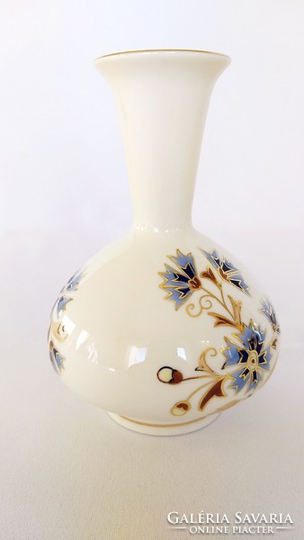 Zsolnay long-necked cornflower vase. Flawless! (No.: 23/191.)