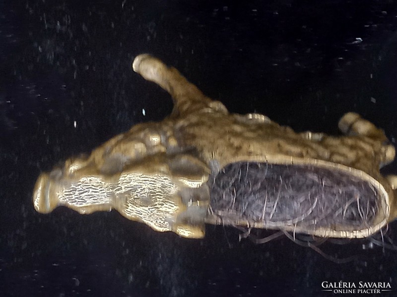 Antique Viennese copper boar figural pillow pin holder from the xix. From Sz / hunting pattern object