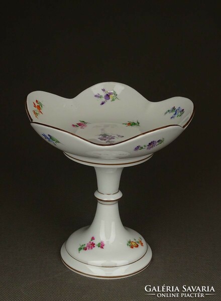 1E334 antique meissen porcelain floral pedestal serving