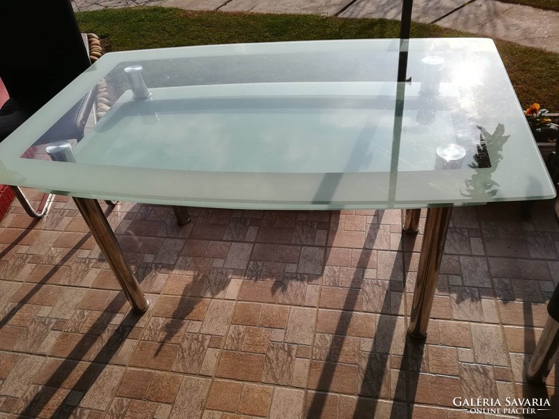 Glass top dining table