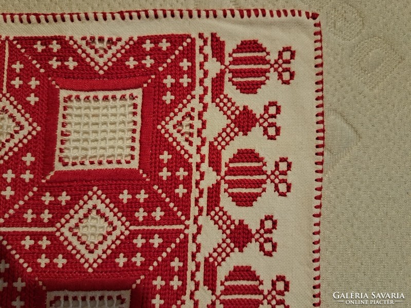 Cross-stitched decorative pillow cover