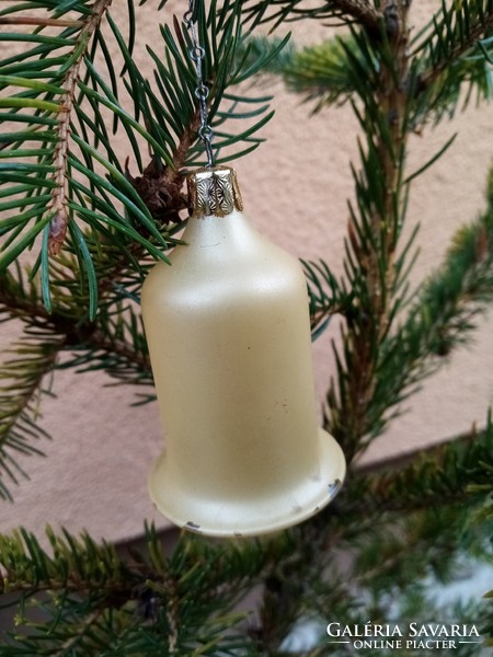 Old bell glass Christmas tree ornament 03.