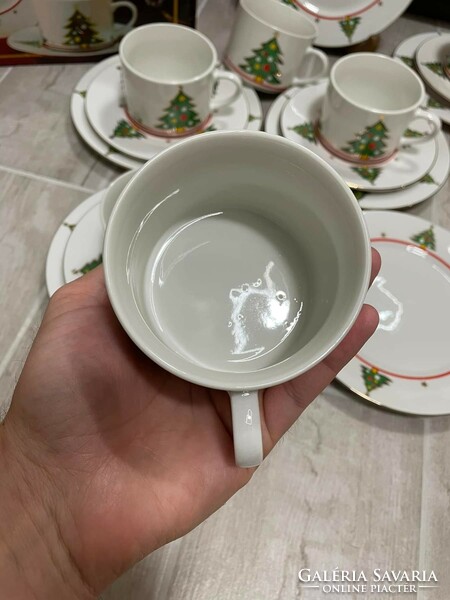 Beautiful 17-piece Christmas set tea cup saucer cake plate