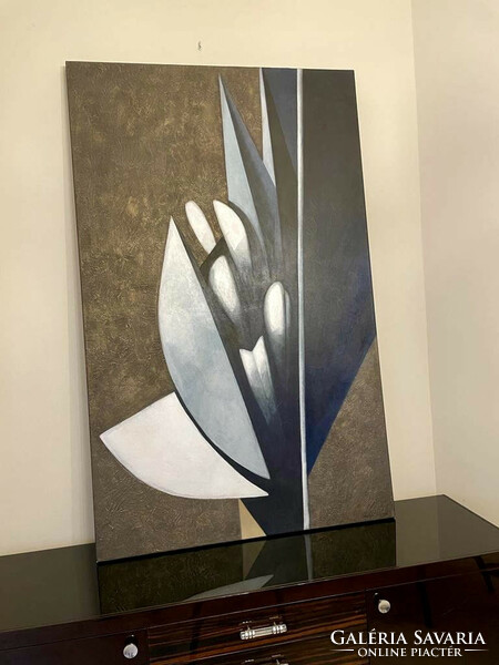 János Sebestyén modern abstract oil painting