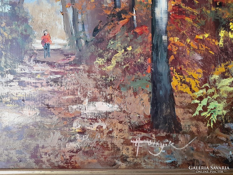 Hornyik Zoltán, Őszi délután, festmény, 50 x 70 cm