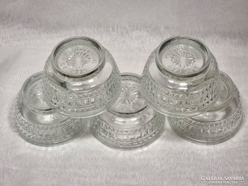 5 rare oetker weltberuhmt Austrian glass cups/bowls. Second half of the 20th century.