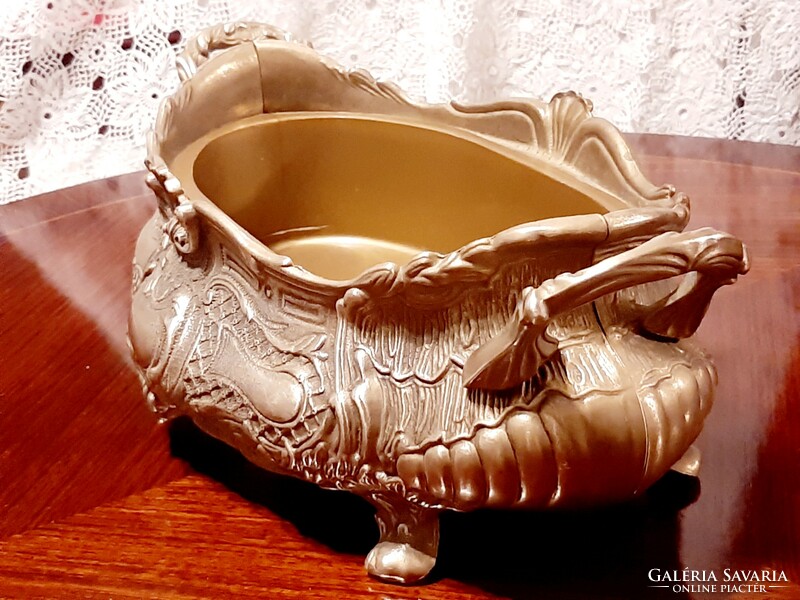 Wonderful antique large baroque copper serving bowl