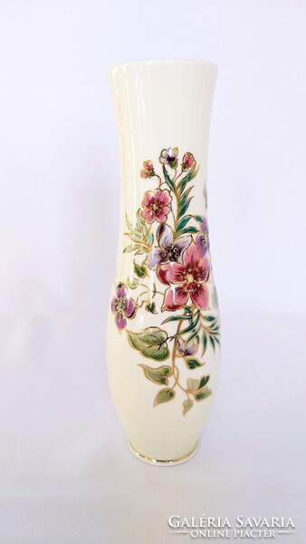 Zsolnay 25cm vase with orchid pattern (no.: 23/192.)