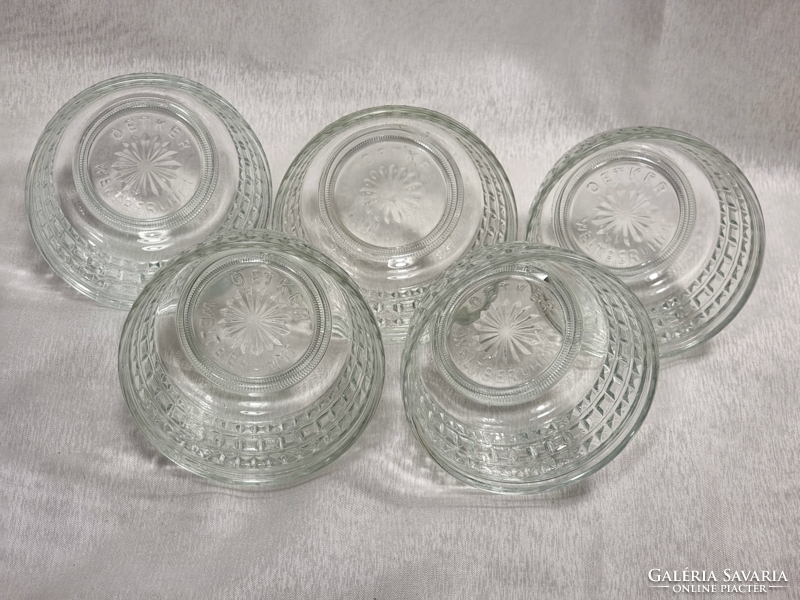 5 rare oetker weltberuhmt Austrian glass cups/bowls. Second half of the 20th century.