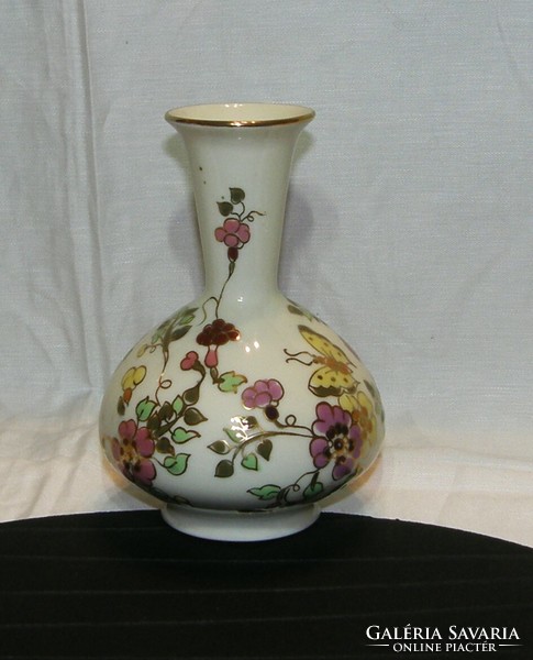 Zsolnay butterfly pattern vase - 15 cm