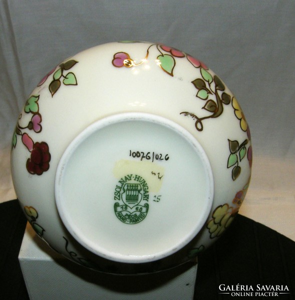 Zsolnay butterfly pattern vase - 15 cm