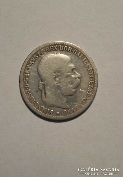 1893-As, Austrian, silver József Ferenc 1 crown.