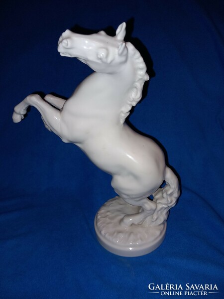 32 Cm old karl tutter hutschenreuther porcelain branching white horse paripa statue