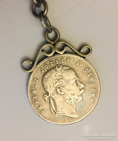 Antique silver pocket watch chain József Ferenc