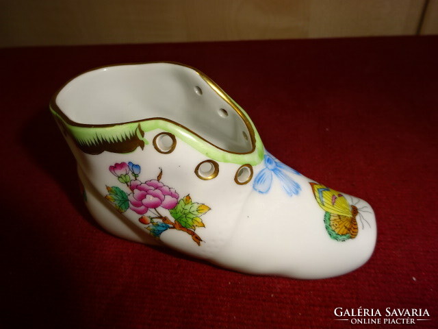 Herend porcelain, small shoes with Victorian pattern, length 10.5 cm. Jokai.