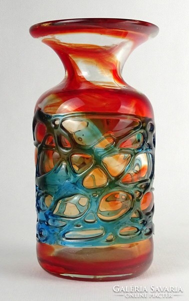 Mdina artistic blown glass vase marked 1P437 16 cm