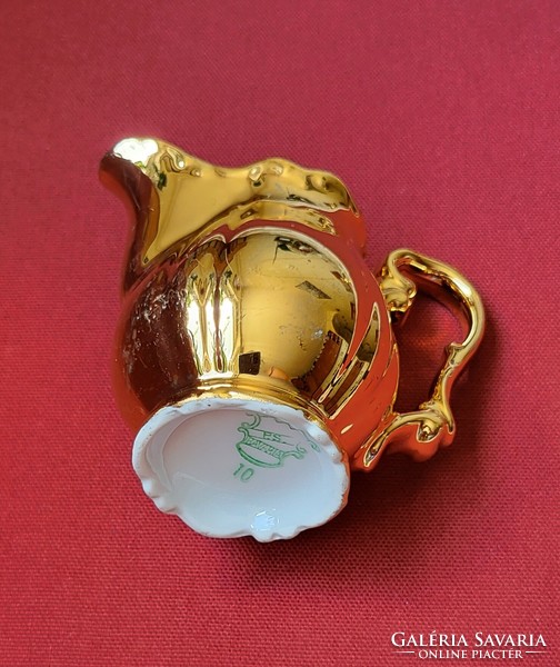 ES Bavaria német porcelán dúsan aranyozott tej tejszín kiöntő arany karácsonyi dekoráció