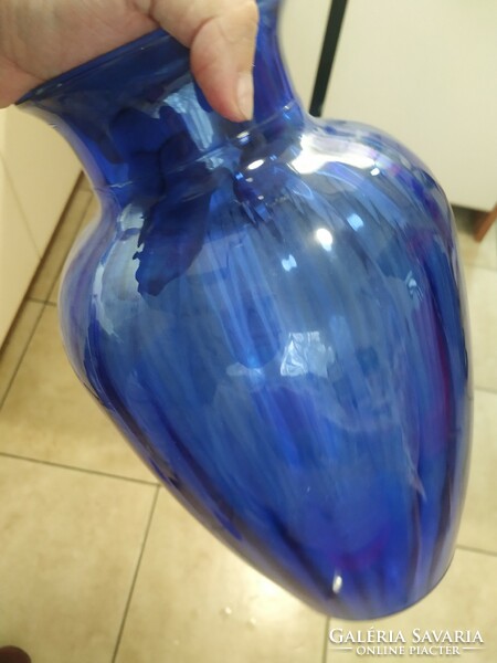 Blue glass floor vase, bay glass vase for sale!!