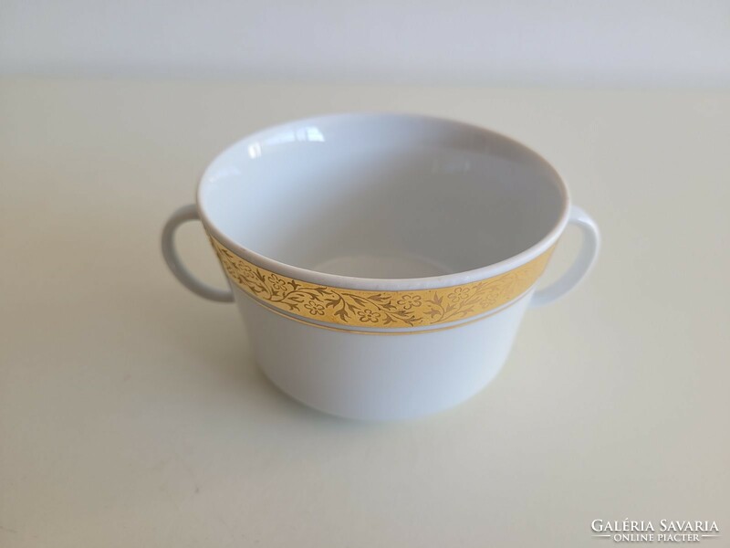 Old Great Plains porcelain gilded soup cup double-handled bowl 1 pc