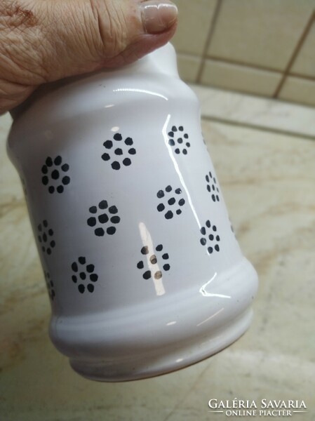 Ceramic blue polka dot jug, vase, container for sale!!