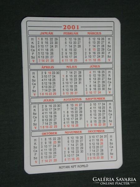 Card calendar, hop fire department, fire protection, children's model, 2001, (3)