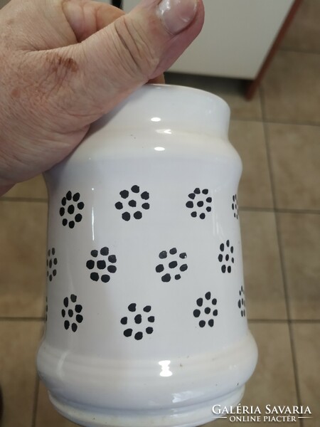 Ceramic blue polka dot jug, vase, container for sale!!