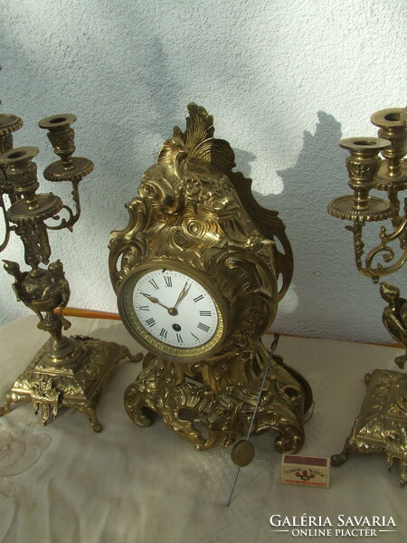 Mantel clock works heavy bronze