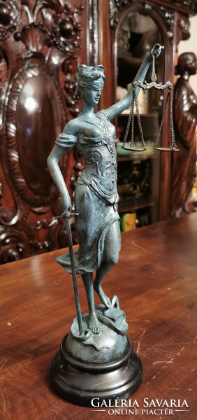 Justitia, the goddess of truth - bronze sculpture