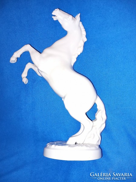 32 Cm old karl tutter hutschenreuther porcelain branching white horse paripa statue