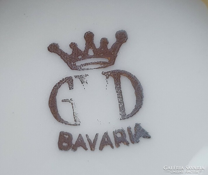 GVD Bavaria német porcelán arany kávés szett csésze csészealj eszpresszó espresso lüszteres mokkás