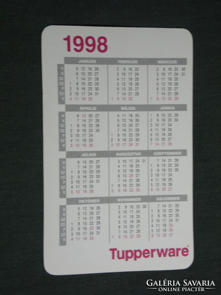 Kártyanaptár, Tupperware műanyag  dobozok, 1998,   (3)