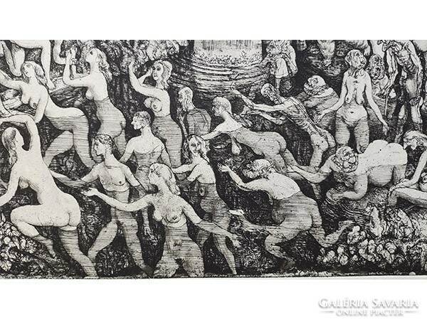 vladimir Szabó: legend of the miracle source - large etching 50 x 59 cm - signed!