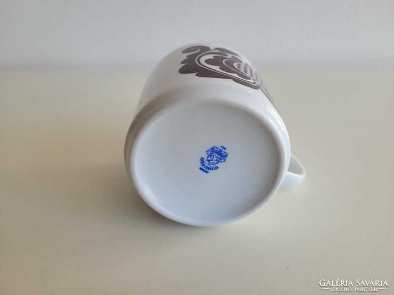 Régi Alföldi porcelán bögre retro barna tulipános teás csésze