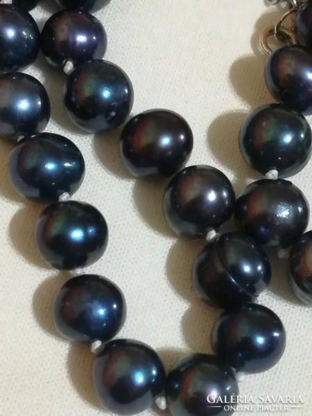 Tahitian black pearl necklace.