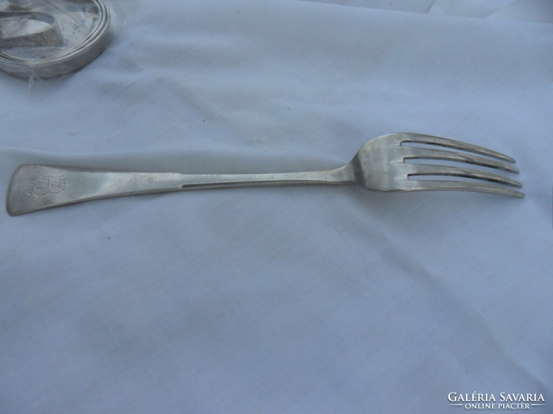 Large silver fork with owner's monogram engraving