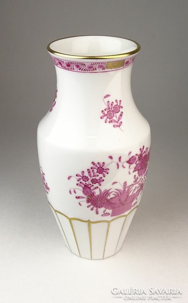 0Q389 Indiai kosaras Herendi porcelán váza 19.5 cm